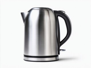 Modern stainless steel kettle on a minimalist background showcasing sleek design and functionality