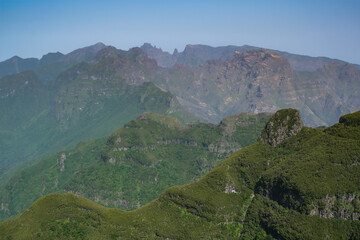 Hiking in the dramatic Mountains of Madeira, Portugal, Europe