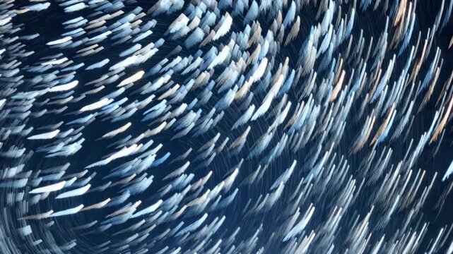 Timelapse of moving stars in night sky. Stars move around a polar star. 4K