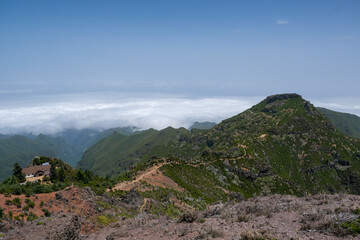 Hiking in the dramatic Mountains of Madeira, Portugal, Europe