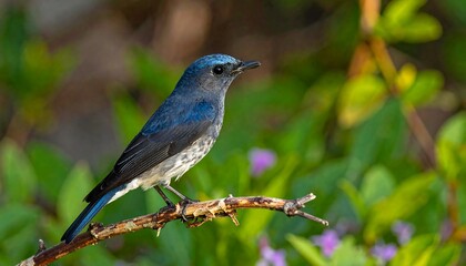 Blue bird perched on a branch