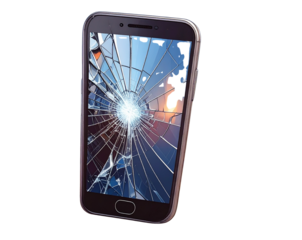 Mobile with Cracked Screen PNG