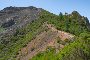 Hiking in the dramatic Mountains of Madeira, Portugal, Europe