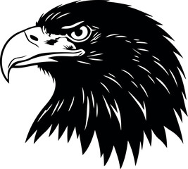 A Powerful Black and White Vector Illustration Representing Freedom, Strength, and Patriotism, ideal for sports teams and emblems.