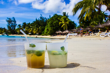 Tropical cocktail on the beach
