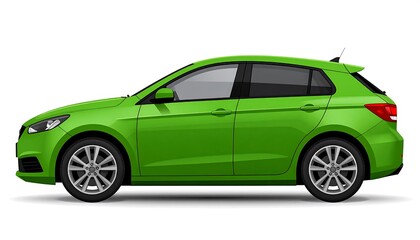 Obraz premium Green car side profile