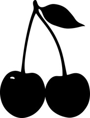 "Simple Cherry Silhouette Icon"
