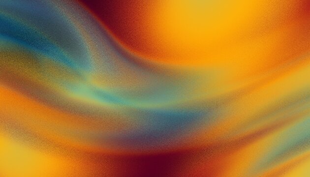 Vibrant orange teal black psychedelic grainy gradient color flow wave on black background, music cover dance party poster design - Powered by Adobe