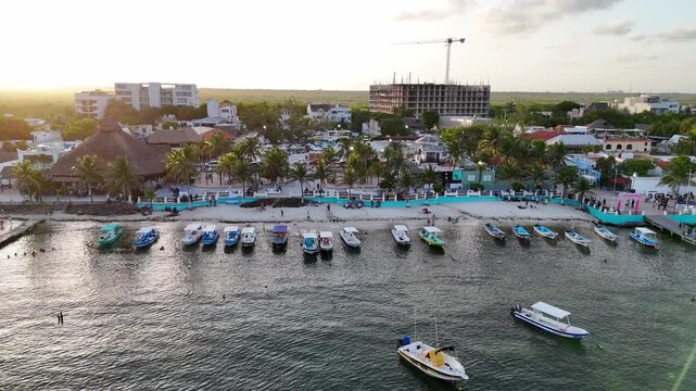 Sunset light over Puerto Morelos