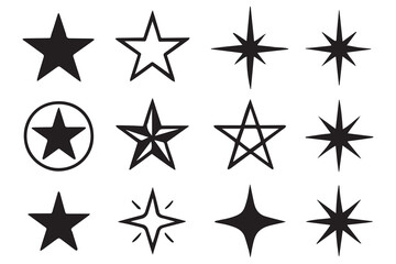 Set of star symbols isolated vector star icon.eps
