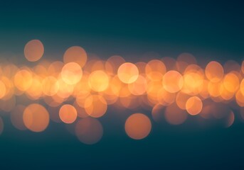 Abstract Bokeh Lights Background in Teal and Gold Tones Creates a Magical and Festive Atmosphere Perfect for Celebrations and Events