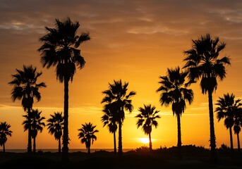 Naklejka premium Golden Hour Silhouettes