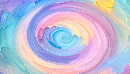 A mesmerizing swirl of soft pastel colors creates a dreamy, abstract pattern.