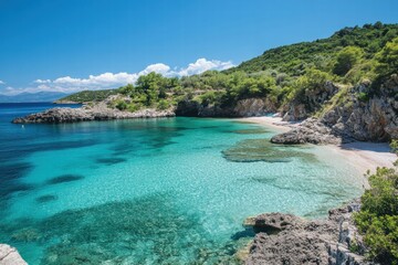 Scenic coastal bay with turquoise water