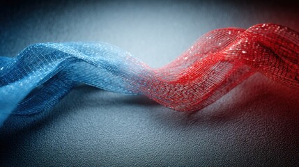 Red and blue wave illustrating inflation curve monitor with visual plotting of price dynamics and economic trends