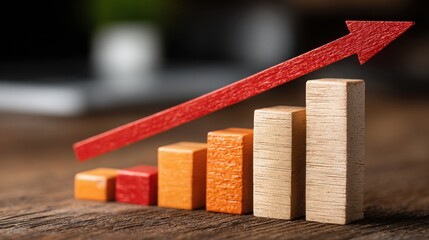 Red arrow pointing upward representing the inflation spread analyzer icon concept for visual comparison and analysis