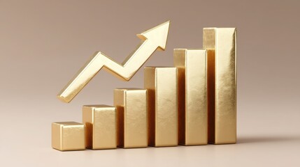Gold bar chart depicting interest rate shift tracker as a visual representation of financial trends over time