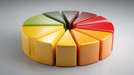 Fototapeta premium Abstract pie representation of investment fund allocation in a clean and modern summary visual concept