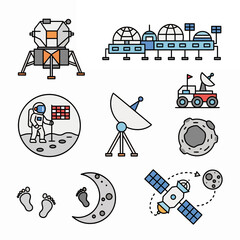 Explore the cosmos with these dynamic space illustrations perfect for educational projects and futuristic designs
