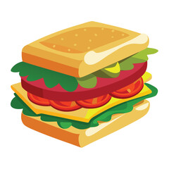 Cute Cartoon  Sandwich – Fun Food Stickers