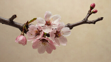Delicate Pink Blossoms on a Branch