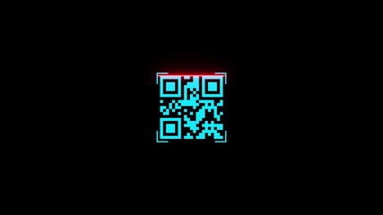 Scan QR code animation. QR code scanner motion graphics. data processing and qr code Scanning. Online Retail Shop Order in Drop shipping video. Using Bar Code Reader. - Powered by Adobe