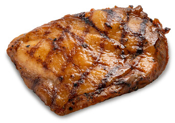 Grilled Chicken Steak isolated on white background, Chicken Steak on white With work path.