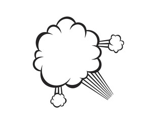 Comic style explosion cloud with lightning bolts, retro cartoon blast illustration, dynamic pop art boom design element for graphic projects, stickers, posters, and digital artwork.