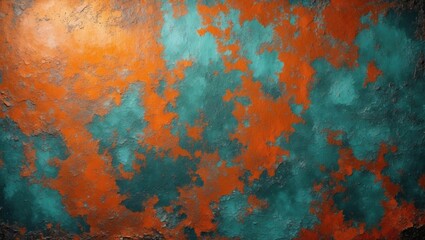 Obraz premium Colorful abstract texture with shades of orange and teal.
