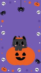 Cute  Halloween Cats Mobile Wallpaper