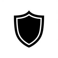 Simple black shield icon on white background