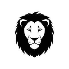 Fototapeta premium Bold black and white lion head graphic