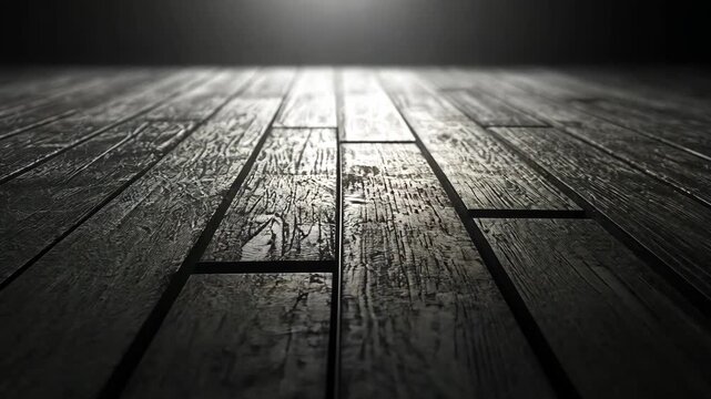 Dark Wood Floor Texture with Dramatic Lighting Effect.