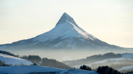 snow covered mountains