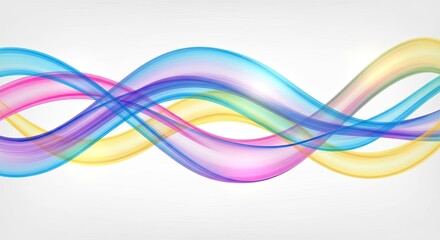 Naklejka premium Colorful wave abstract background illustration with dynamic, flowing, and transparent lines in a vibrant spectrum