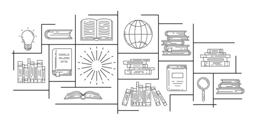 Background with books. Image for education and school.