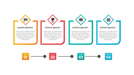 Professional Business Infographic Timeline with Workflow Chart for Strategy Presentation