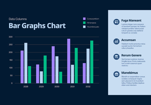 Bar Chart Graph Infographic Template for Data Graphs in Business Presentation Layouts