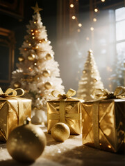 Luxury Golden Christmas Presents