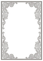 Line curl frame. Modern decorative linear background.