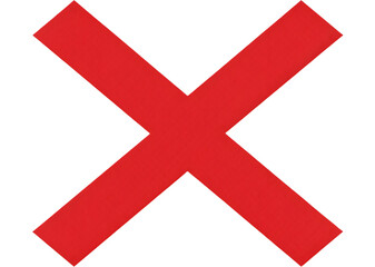 Obraz premium Red and white cross on white background