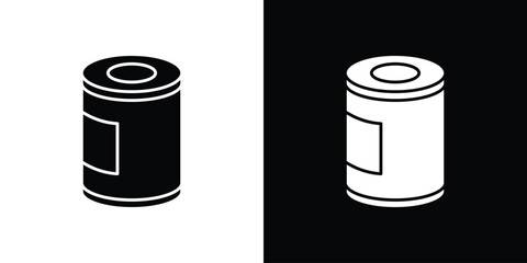 Tin can icons, emblem logo or badge designs.