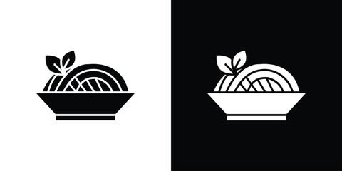 Spaghetti pasta icons, emblem logo or badge designs.
