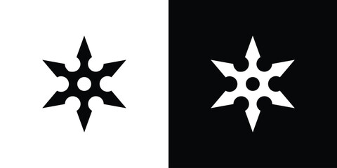 Shuriken icons, emblem logo or badge designs.