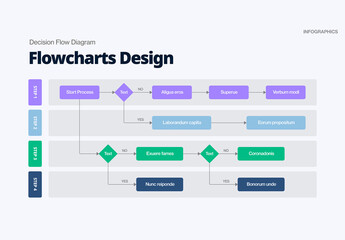Flow Chart Flowchart Infographic for Gantt Charts in Business Presentation Layouts