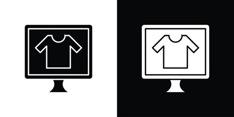 Online clothes shopping icons, emblem logo or badge designs.