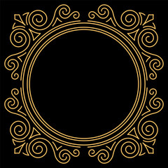 Line curl frame. Modern decorative linear background.