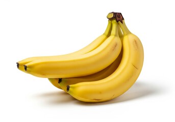 Fresh Ripe Banana Bunch Isolated on White Background