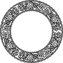 Indian Traditional and Cultural Rangoli, Alpona, Kolam, or Paisley vector line art.  tradition of the Bengal region, for textile printing, logo, and wallpaper	