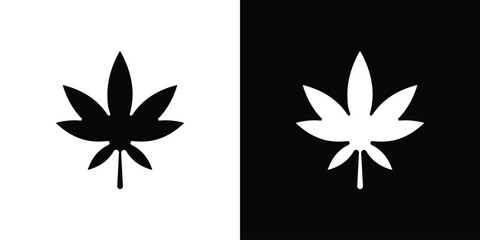 Marijuana icons, emblem logo or badge designs.